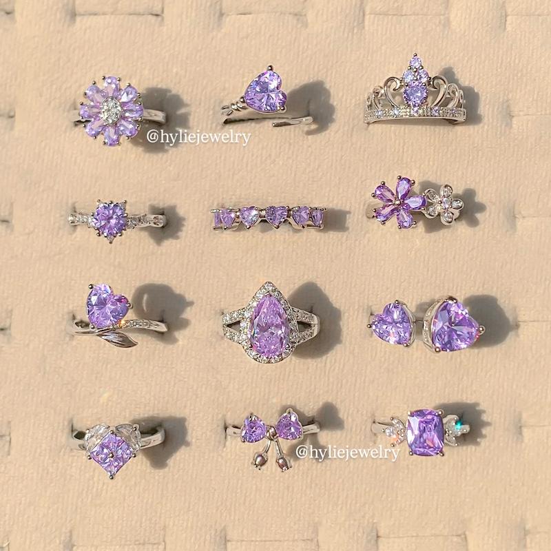 کالکشن انگشتر یاسی (بنفش پاستلی)