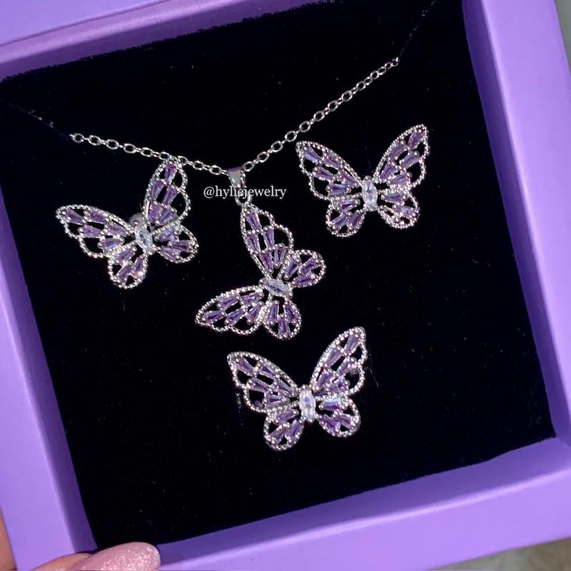 ست پروانه بنفش (انگشتر جدا)