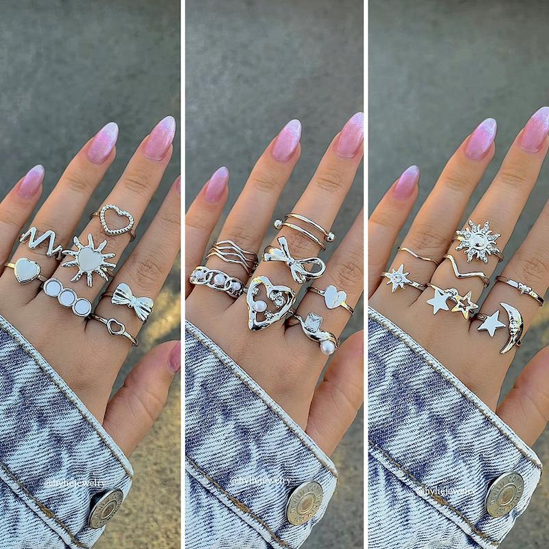 پک انگشتر نقره ای