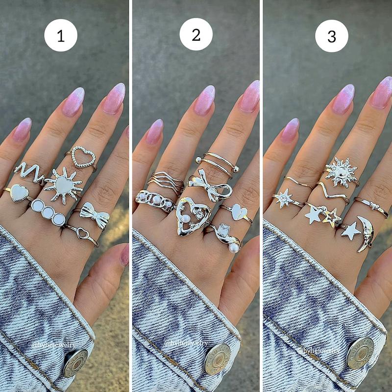 پک انگشتر نقره ای