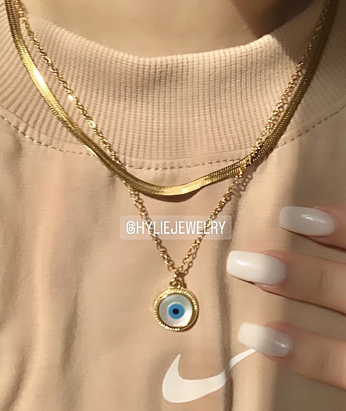 گردنبند ۲ رج (ماری/چشم نظر)