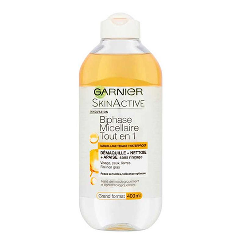 میسلار دوفاز چشم و صورت انواع پوست گارنیر | Garnier 2-in-1 Micellar Eye & Face Makeup Remover for All Skin Types