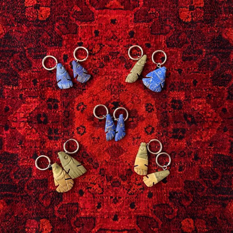 گوشواره سنگی ماهی