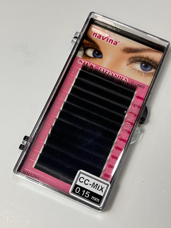 پالت مژه ناوینا کاشت و اکستنشن میکس ضخامت 0.15 فر cc