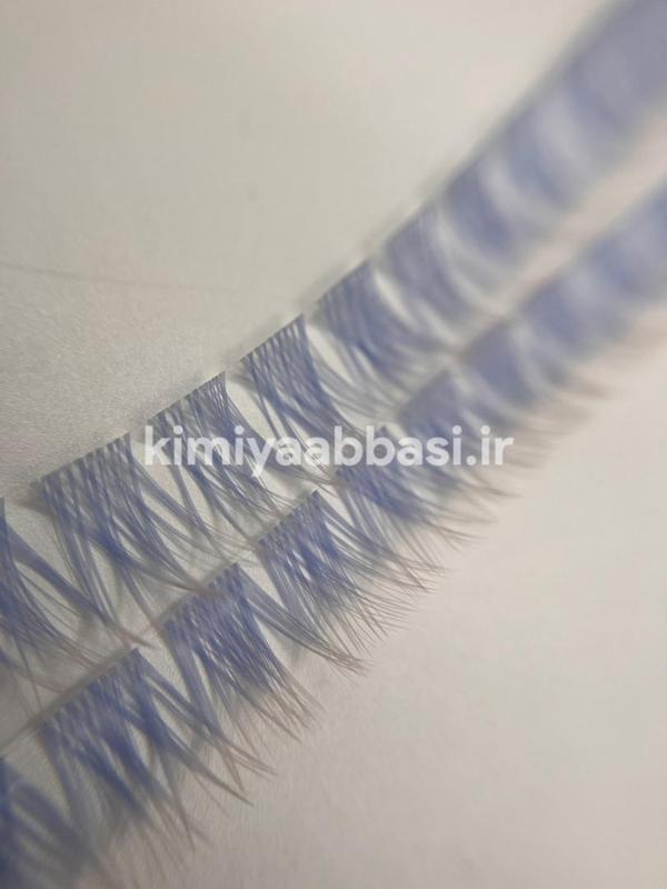 مژه فیشر آمبره سفید رنگ آبی(بسته 25 تایی)