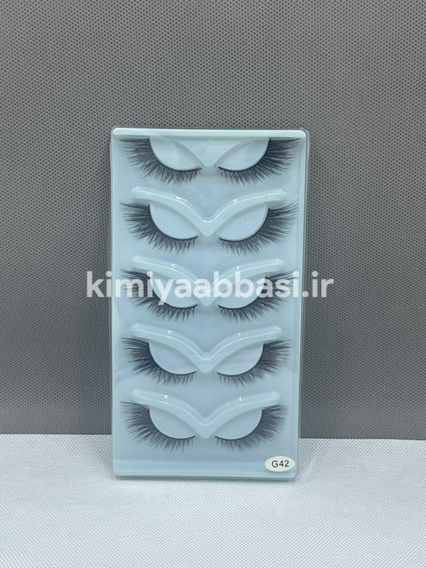 مژه روباهی ۵ جفتی کد 42پشت ابی