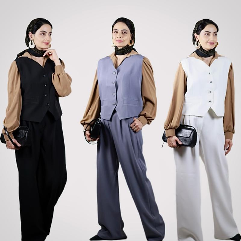 ست جلیقه و شلوار کرپ درجه ۱