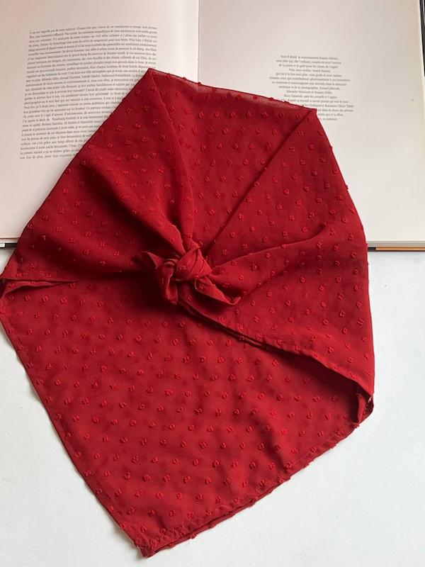 مینی اسکارف گل شرابی🍷