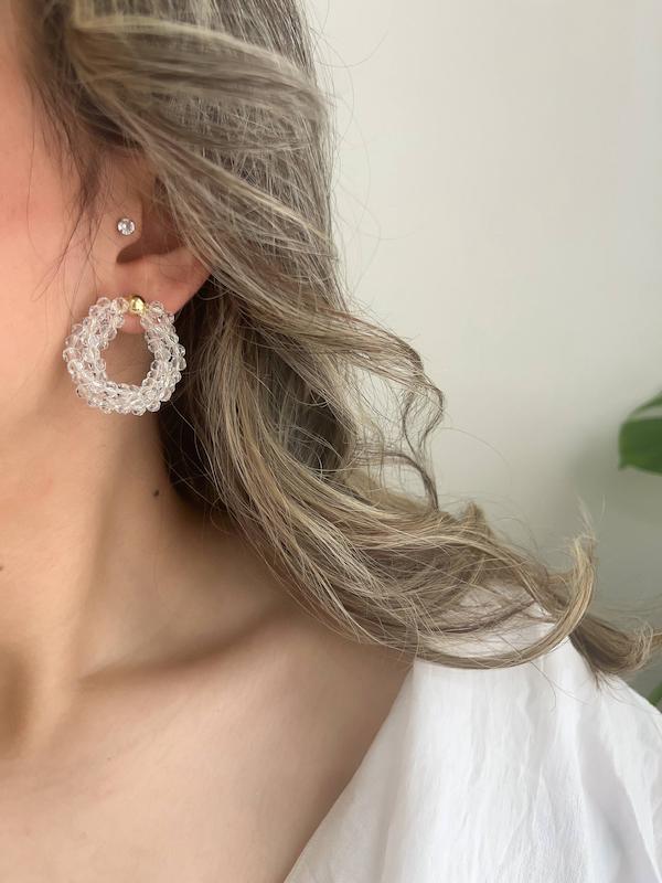 گوشواره حلقه ای کریستالی