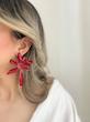 گوشواره بزرگ گل قرمز