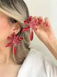 گوشواره بزرگ گل قرمز
