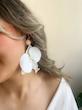 گوشواره گل ارکیده پارچه ای