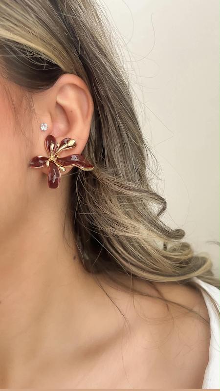 گوشواره گل دفرمه جیگری