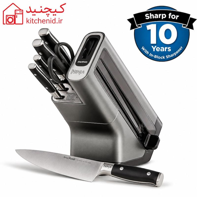 سرویس چاقو نینجا مدل K32006EU | ست ۶ پارچه StaySharp با تیزکن داخلی