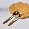 قاشق و چنگال غذاخوری دسته چوبی
