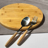 قاشق و چنگال غذاخوری دسته چوبی