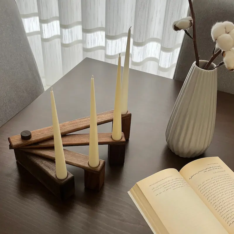 جاشمعی چوبی تاشو سایز بزرگ