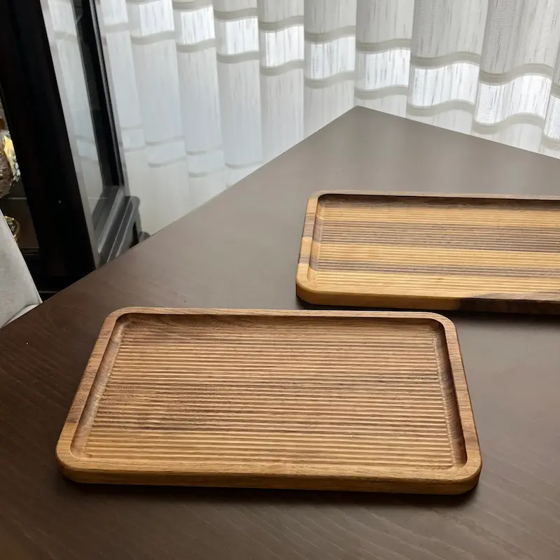 سینی بزرگ چوبی شیاردار 