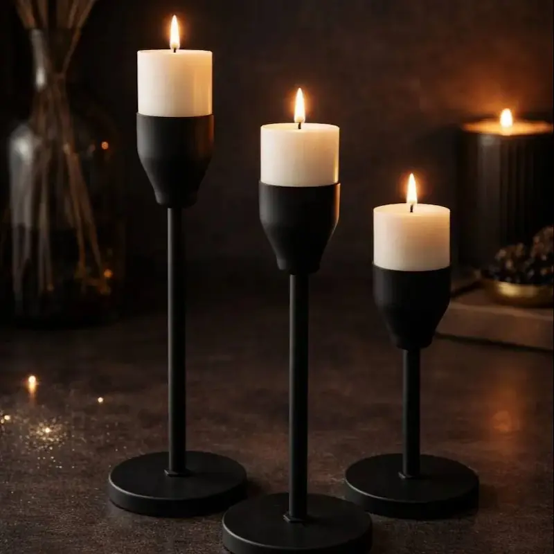 جا شمعی فلزی 3 عددی 