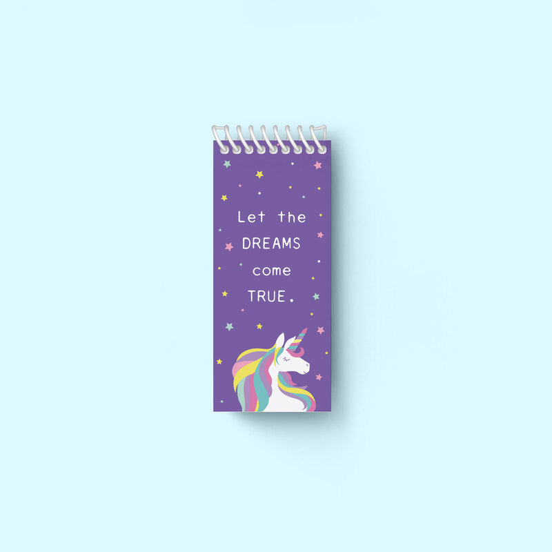 دفتر یادداشت سیمی مستطیلی "Unicorn"