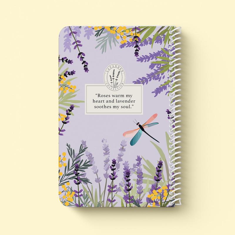 دفتر خط دار سیمی " ‌Lavender "