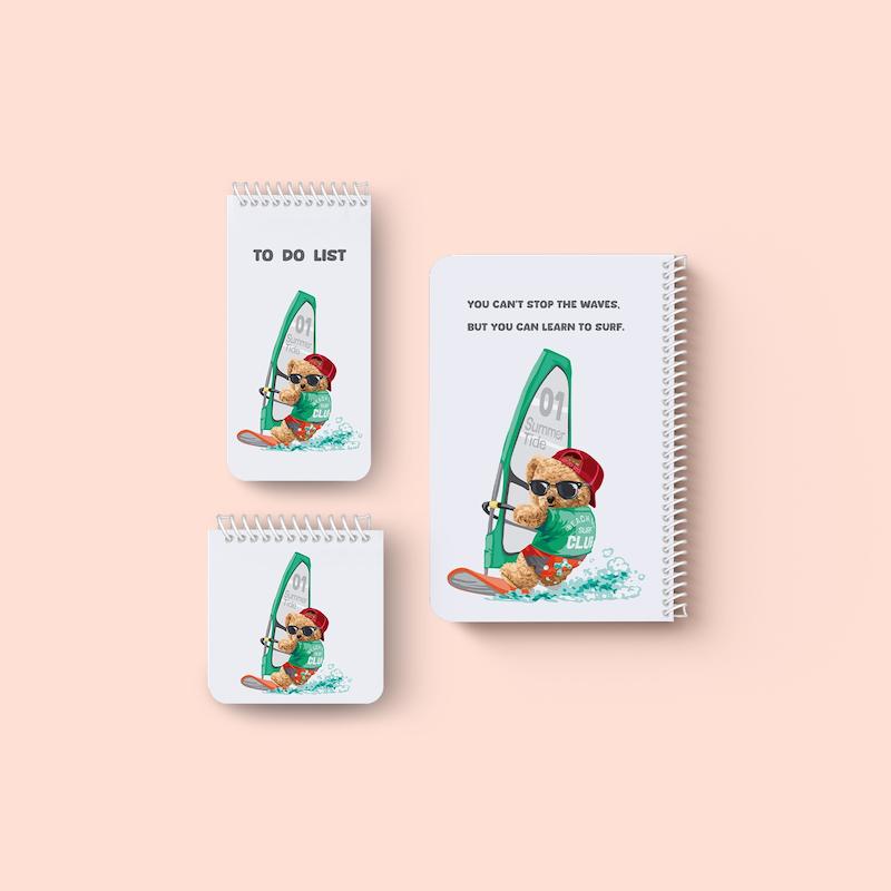 ست دفتر و یادداشت خط دار "Teddy"