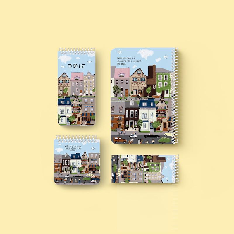 ست دفتر و یادداشت خط دار "City"