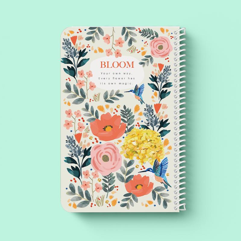 دفتر خط دار سیمی "Floral-1"