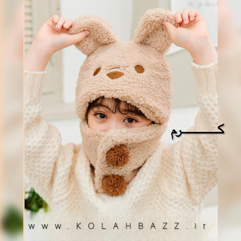 کلاه شال سرهم پاندا  ، وارداتی ،سایز ۲سال تا ۱۰ سال ، زمستانی پسر و دختر -کپی
