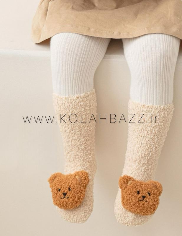 جوراب پاپوشی‌حوله ای تدی کف استوپدار