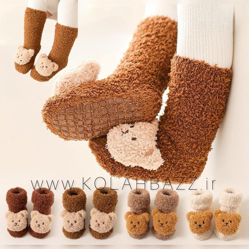 جوراب پاپوشی‌حوله ای تدی کف استوپدار