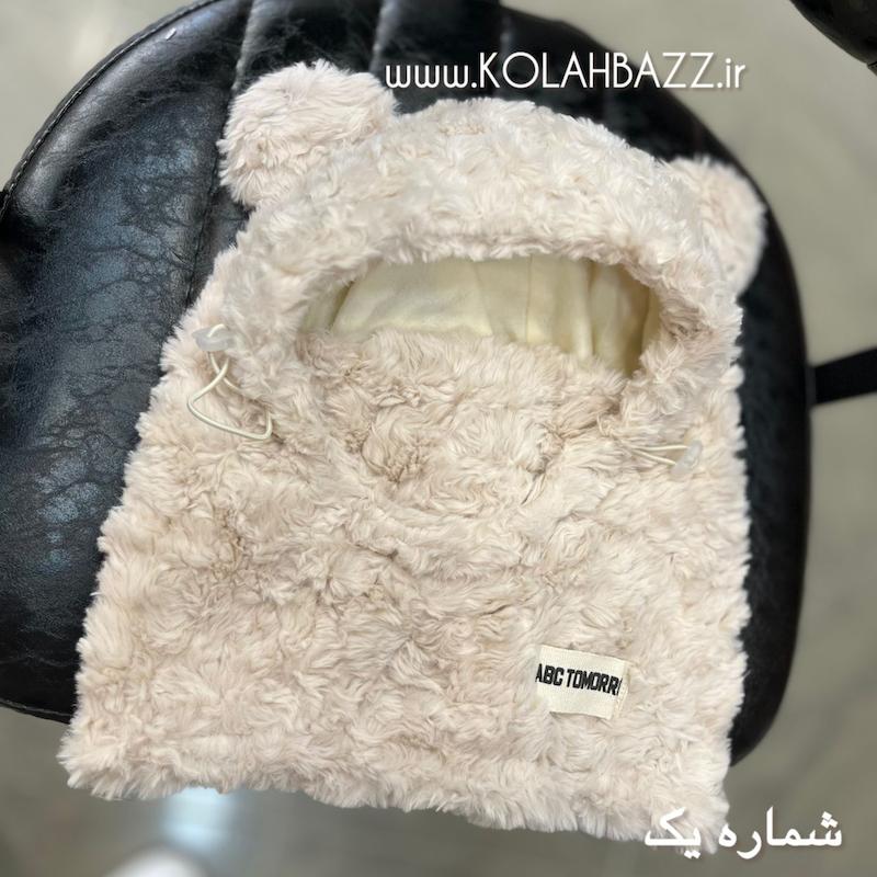 کلاه شال ماسکدار پارچه بره ای فریسایز هفت سال تاا بزرگسال