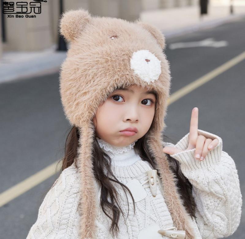 کلاه موهر گوشدار پوم پوم وارداتی پسر دختر 