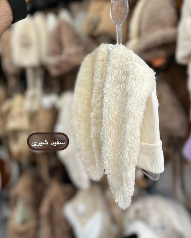 کلاه نخی مدل دو گوش بلند خرگوشی با گوش تدی