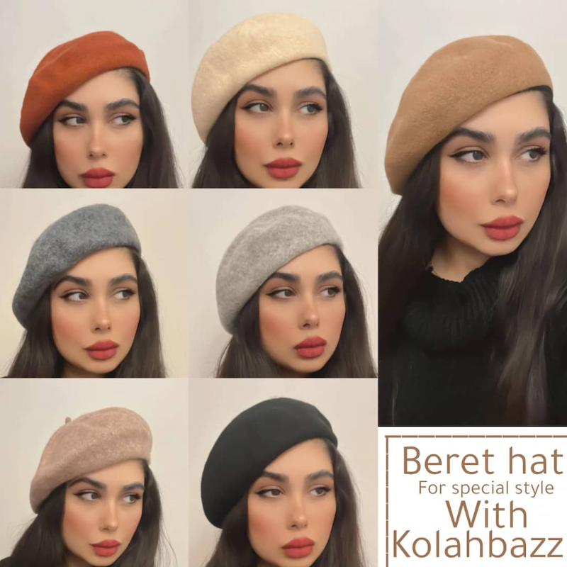 کلاه برت (کلاه کج ، کلاه فرانسوی) جنس نمدی ضخیم 