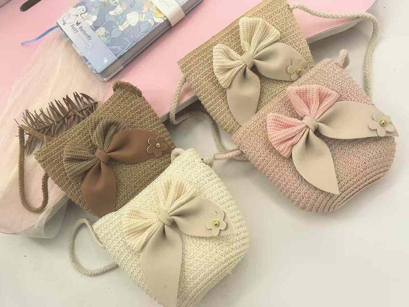 کلاه کیف  ست حصیری بچگانه