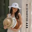 کلاه حصیری لبه موجدار LV وارداتی 