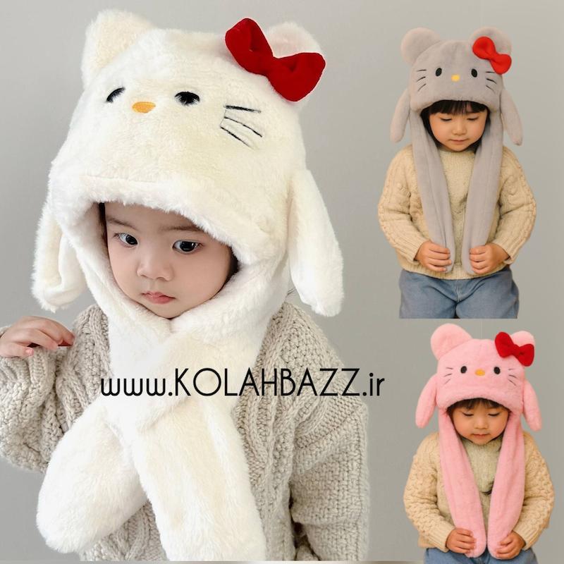کلاه پمپی (گوش‌متحرک)طرح کیتی فریسایز بچگانه تا بزرگسال
