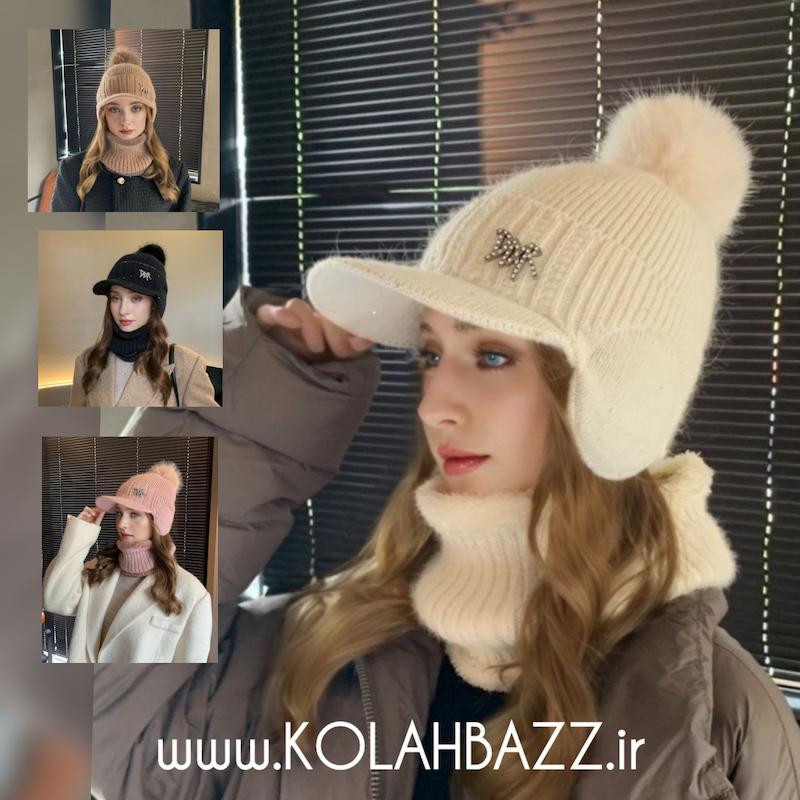 کلاه شال نقابدار زمستانی وارداتی فریسایز 