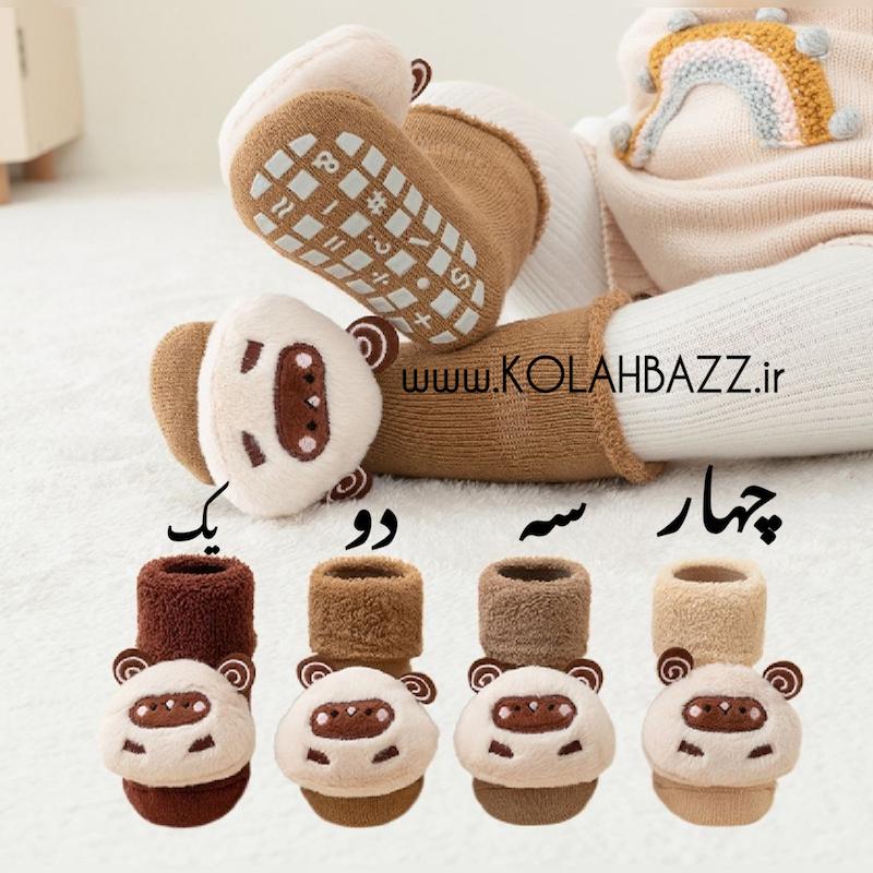 جوراب پاپوشی‌حوله ای تدی کف استوپدار