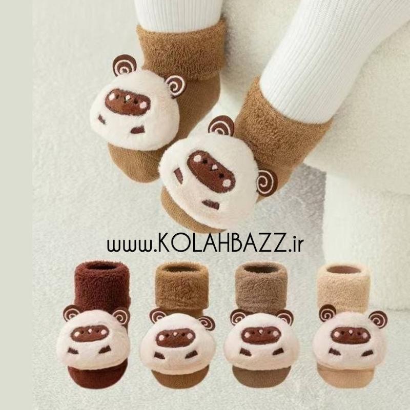 جوراب پاپوشی‌حوله ای تدی کف استوپدار