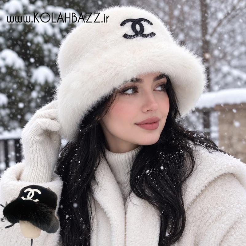 کلاه روسی وارداتی چنل اصلی مشکی و سفید