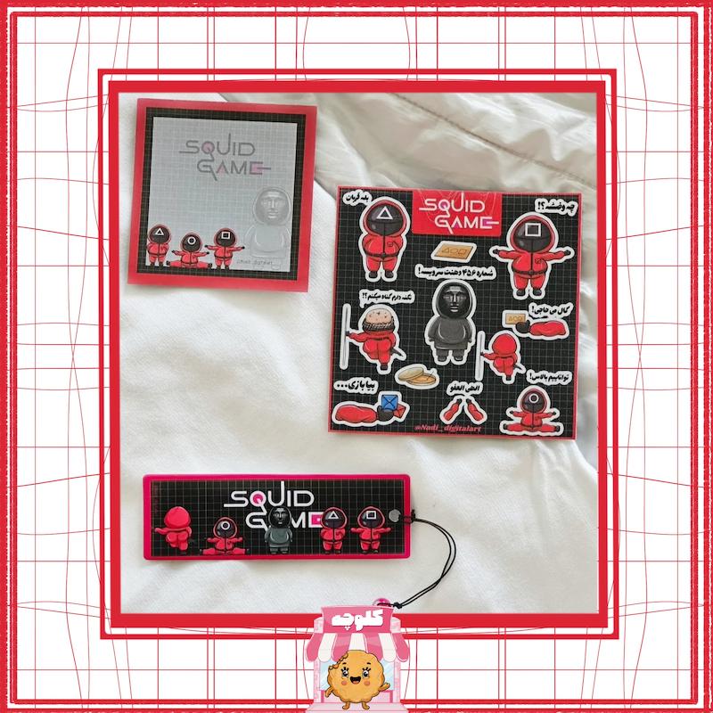 ست نوت پد و بوک مارک و استیکر بزرگ اسکویید گیم 