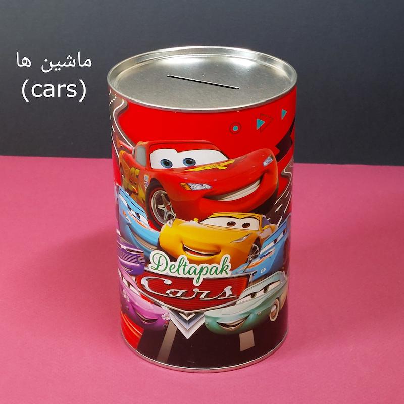  قلک استوانه ای کوبه استودیو با طرح های متفاوت انیمیشنی (فروزن ، بتمن ،افسون ، بن تن ،ماشین ها ، دختر کفشدوزکی ، تک شاخ یا یونیکورن ، گشت پنجه ای ، مرد عنکبوتی )  koobe studio animated coin banks