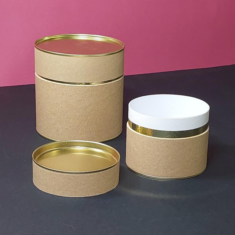 جعبه هدیه استوانه ای کوبه استودیو با پوشش کرفت ودرفلزی ،koobe studio gift box