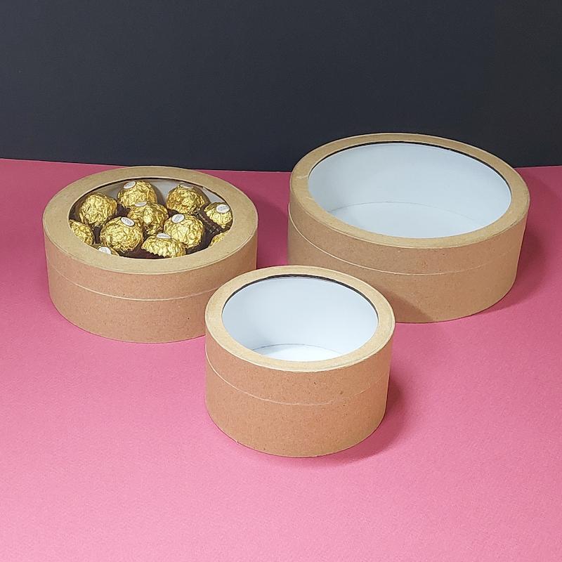 جعبه هدیه استوانه ای کوبه استودیو با پوشش کرفت و در طلقی ،koobe studio gift box