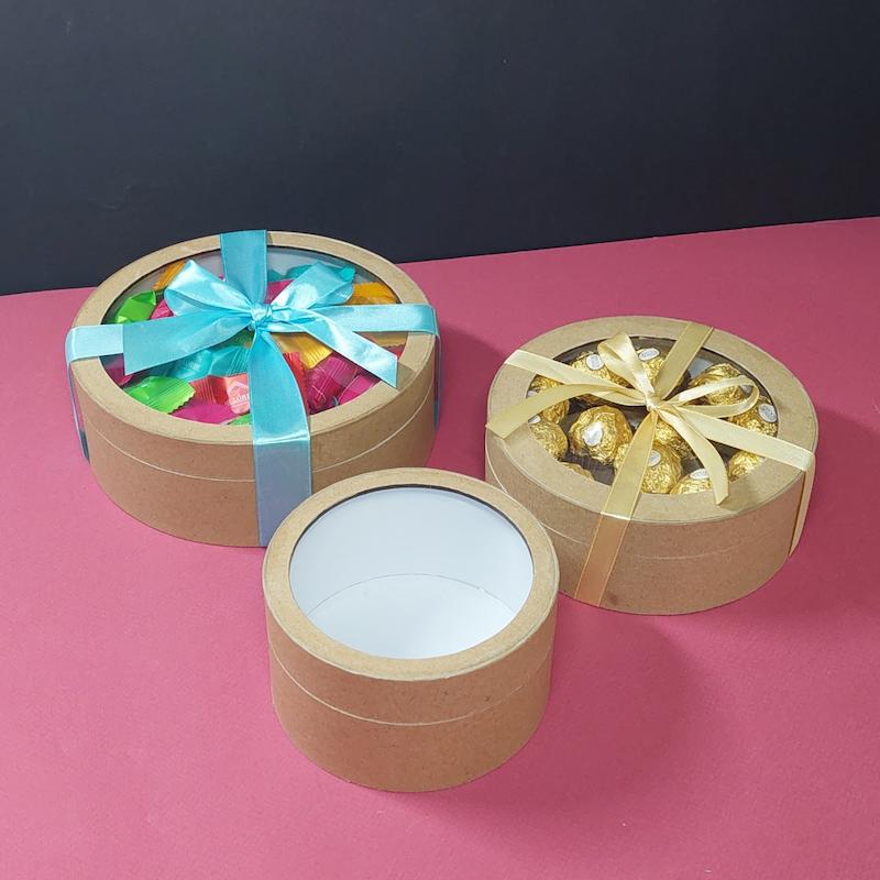 جعبه هدیه استوانه ای کوبه استودیو با پوشش کرفت و در طلقی ،koobe studio gift box