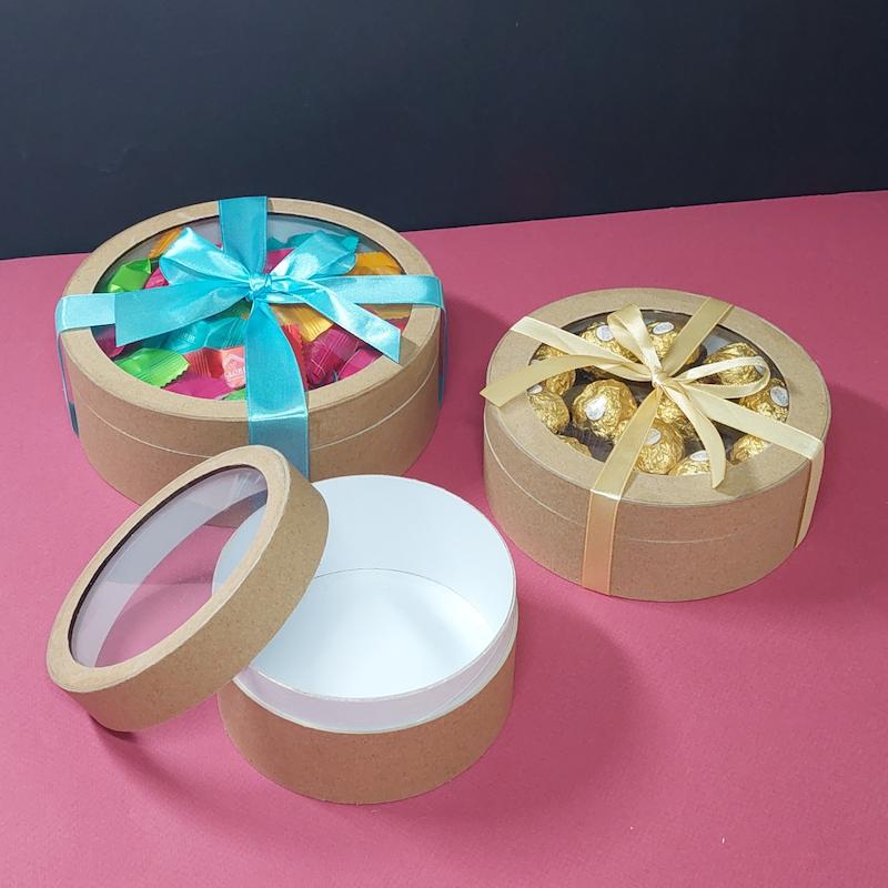 جعبه هدیه استوانه ای کوبه استودیو با پوشش کرفت و در طلقی ،koobe studio gift box