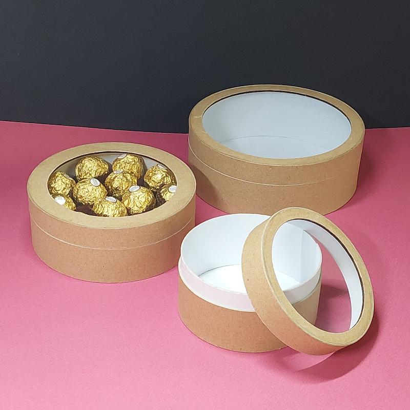 جعبه هدیه استوانه ای کوبه استودیو با پوشش کرفت و در طلقی ،koobe studio gift box