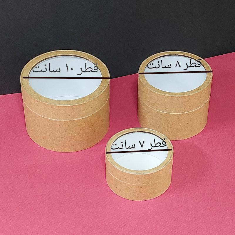 جعبه هدیه استوانه ای کوبه استودیو با پوشش کرفت و در طلقی ،koobe studio gift box
